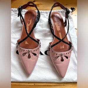 Coach Slingback Studded Pink Flats Sz 9.5